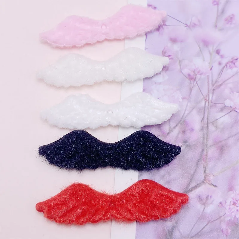 80 Stück/Los 4,5*1,2CM Kleine Zweiseitige Flauschige Filz-Engelsflügel-Applikationen für DIY Kinder-Haarspangen-Zubehör und Aufnäher – Detail 7