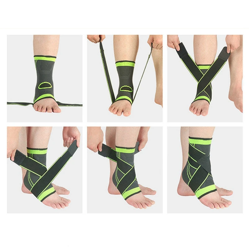 Elastic Sports Tornozelo Brace, Compressão Strap Sleeves, Suporte 3D Weave Bandage, Engrenagem protetora do pé, Ginásio Fitness