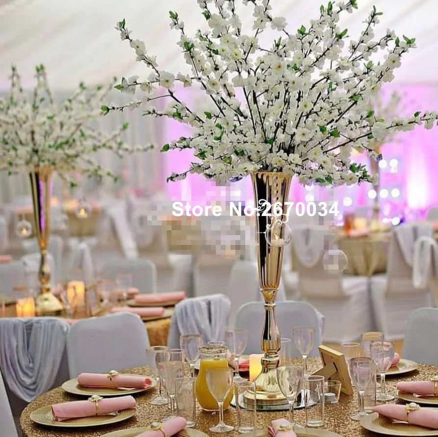 New style Artificial pink blossom branch artificial flower stand for wedding table centerpiece senyu0778