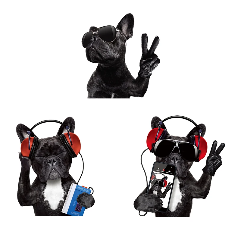 

NEW Music Dog Decoration Stickers Diy Patches For Clothes Dog With Headphones Washable Denim Patches Non-toxic