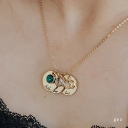 Personal isierte Namens kette mit Geburtstags stein Halskette Multi-Name Anhänger Edelstahl Schmuck Geschenk