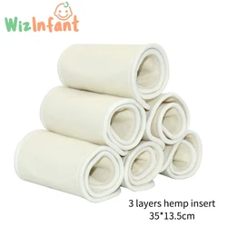 WizInfant 5 /10pcs 3 couches En Coton Chanvre Insert de Couche, Couche tampon, Booster pour Onesize Couche-Culotte Couche-Culotte 36x14cm