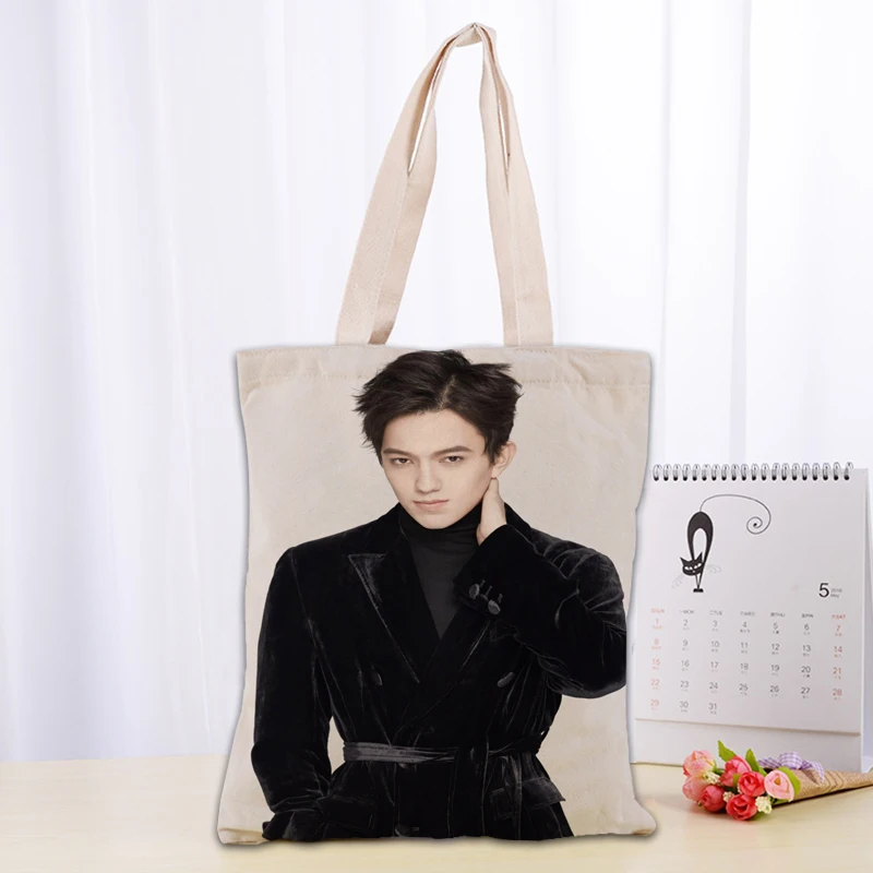 New Dimash Canvas Tote Bag Fashion Durable Women Student Cotton Linen Handbag Printed Shopping Bags Custom logo