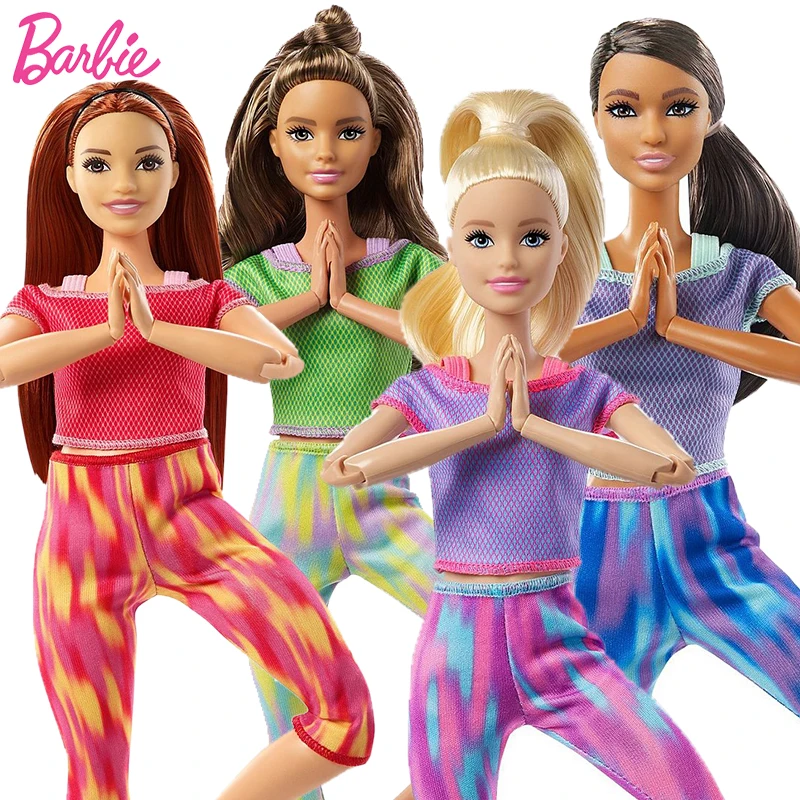 Original Barbie Yoga Doll  Body Barbie Sports Dolls Joints Made To Move Toys for Girls Juguetes Interactive Kids Toys Brinquedos