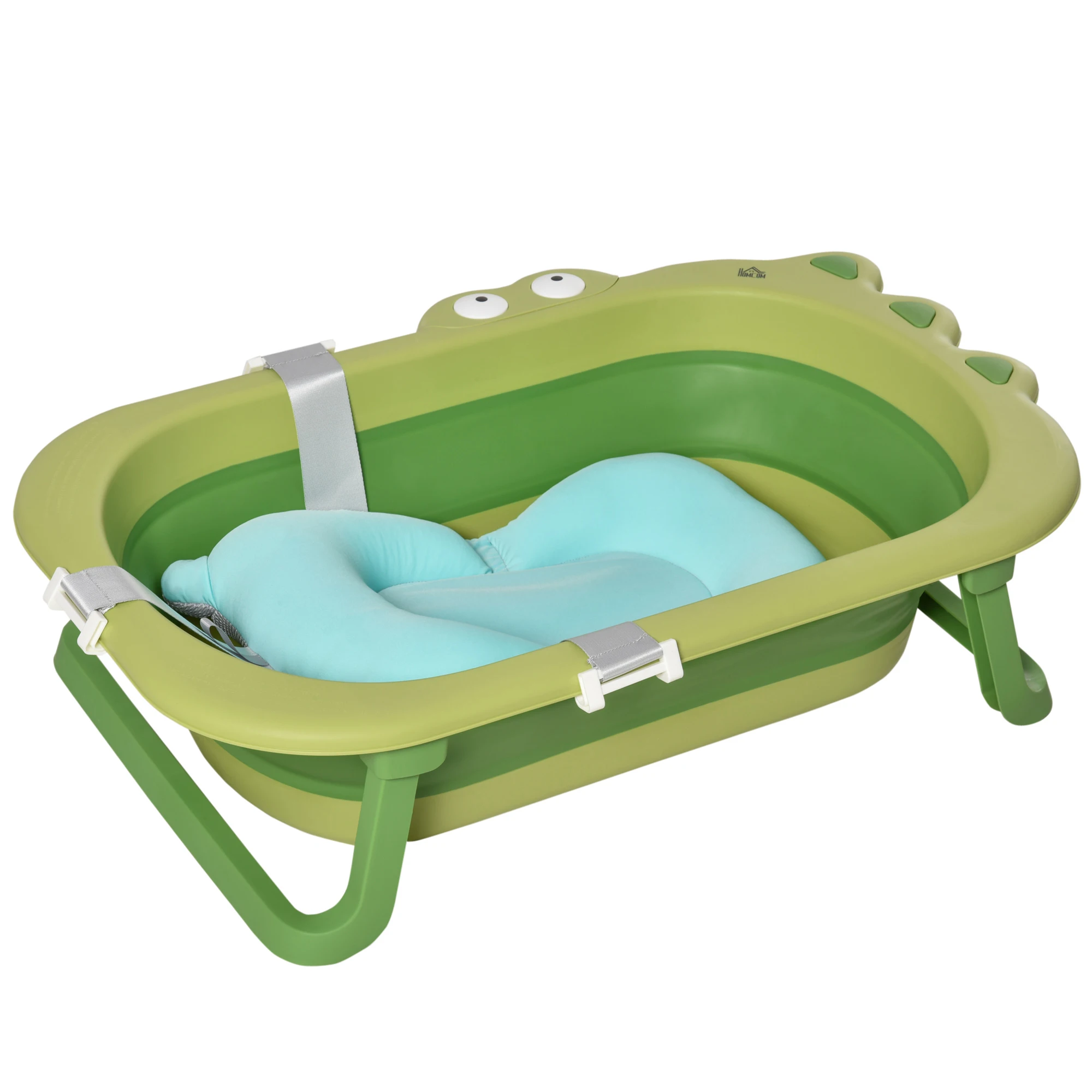 HOMCOM 0-3 Years 50L Folding Baby Bathtub with Cushion Included 80x53,9x20,8 cm