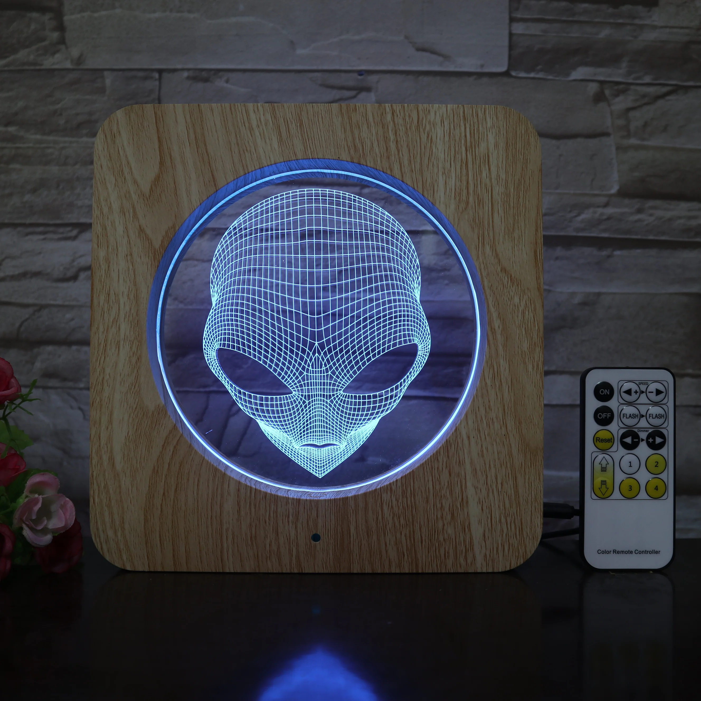 Alien Head Space 3D LED Lamp Plastic ABS Grain line Lamp USB Table Lamp for Room Decor for Holiday Day Gift DropShipping