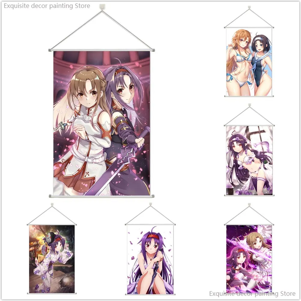 Sword Art Online  Konno Yuuki Asuna Baby Kids Room Decor Wall Art Canvas Painting Poster Decor Print Wall Pictures Home Decor