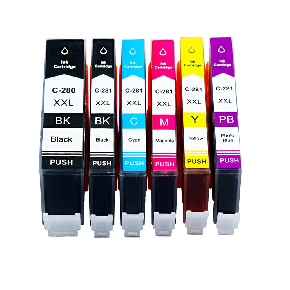 

Compatible Ink Cartridge for Canon PGI-280XXL CLI-281XXL PGI 280 XXL CLI 281 XXL to use with PIXMA TS9120 TS8120 TS8220