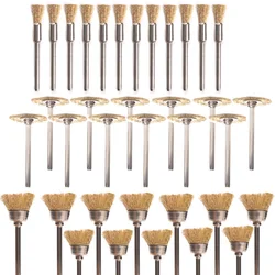 36pcs Brass Brush / Steel Wire Wheel Brushes Cup Rust Accessories Rotary Tool for Engraver Abrasive Materials