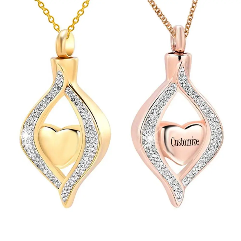 Collana Con Ciondolo A Doppio Cuore In Acciaio Inox – Portacenere Commemorativa, 3 Colori - 3