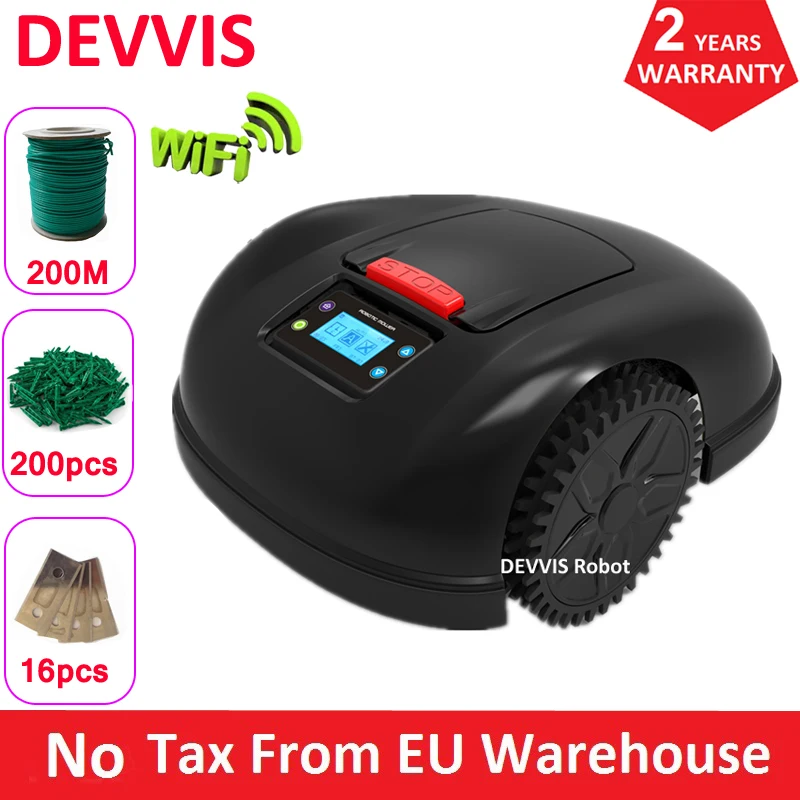 Two Year Warranty Newest 5th Generation Grass Mower Robot Lawn Mower E1600T For Big Lawn With 200m,200pcs pegs,16pcs blade