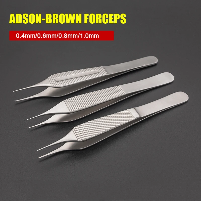 Adson Brown Forceps Ophthalmic Tweezers Fat Microtweezers Surgical tool Instrument veterinary Instruments 12cm