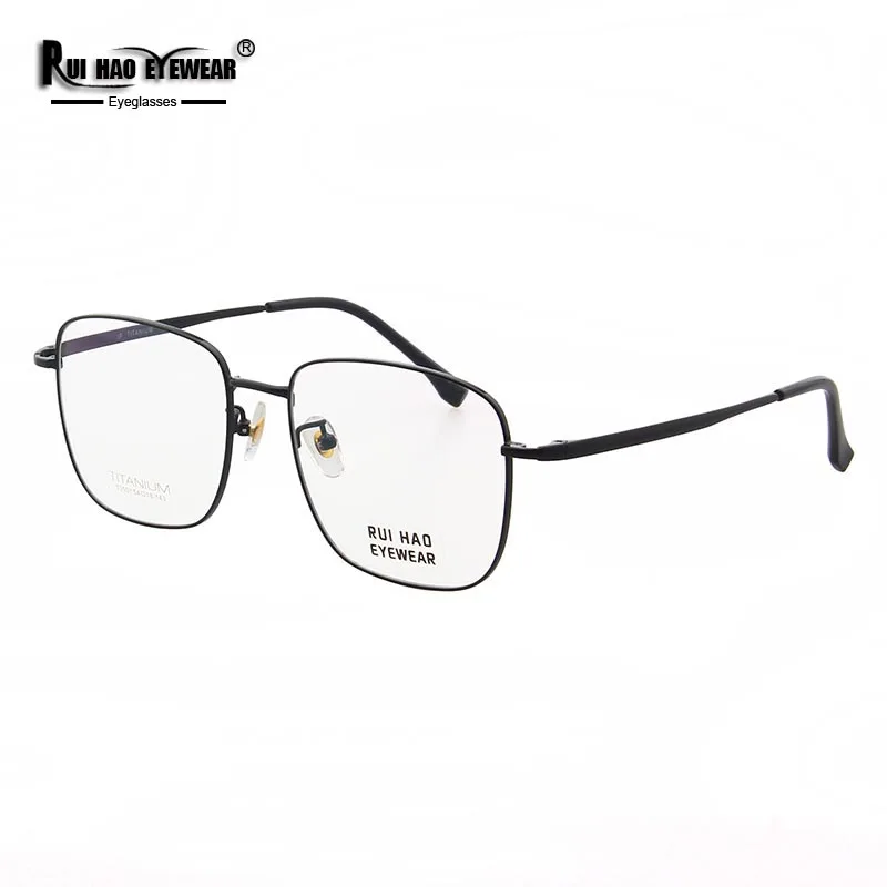 Rui Hao Eyewear Brand Eyeglasses Frame Spuer Light Titanium Glasses Frame Men Concise Business Retro Spectacles 3501