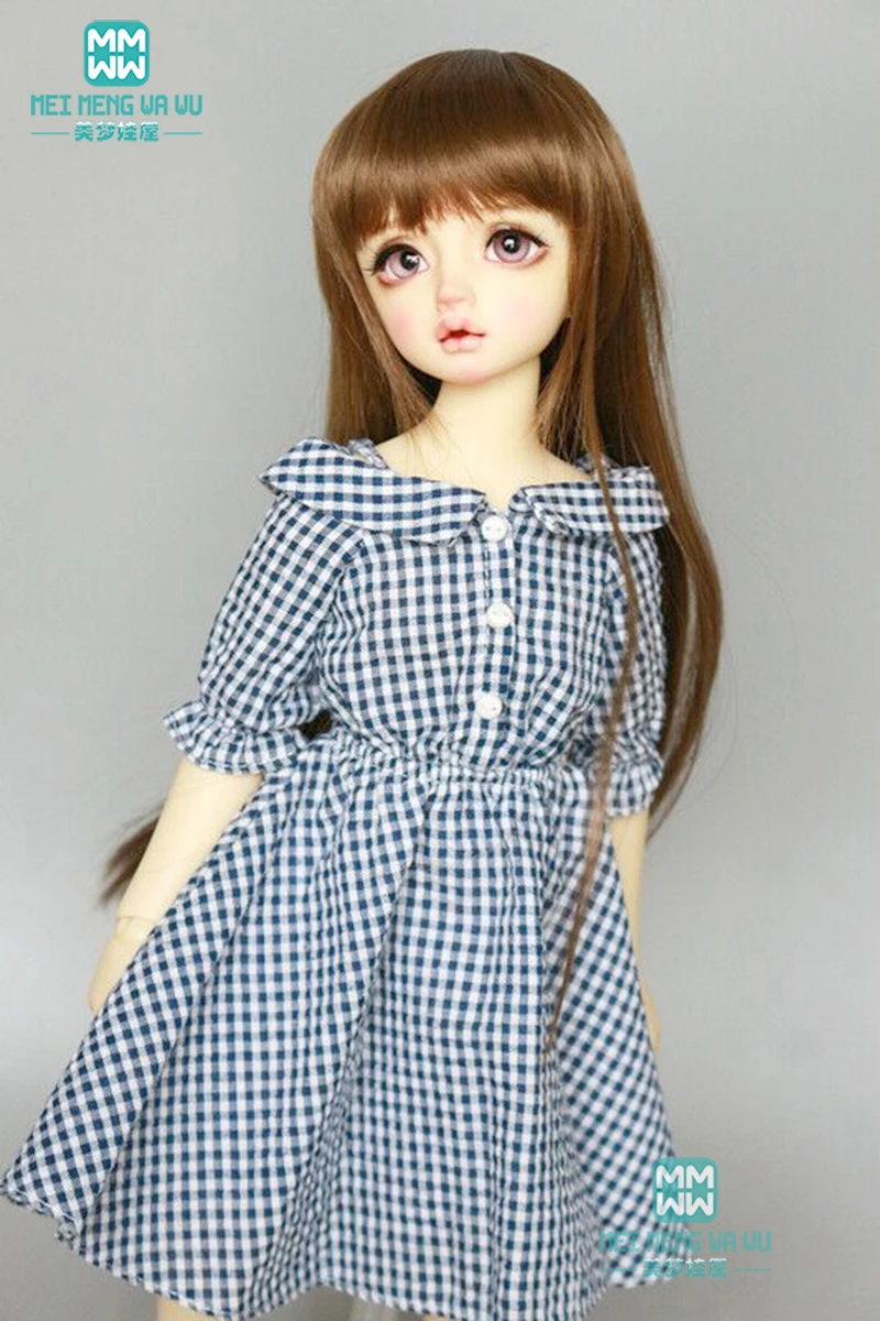 Fits 43-45cm 1/4 MSD BJD Dolls clothes Fashion denim dress, suspender skirt shoes Christmas gift