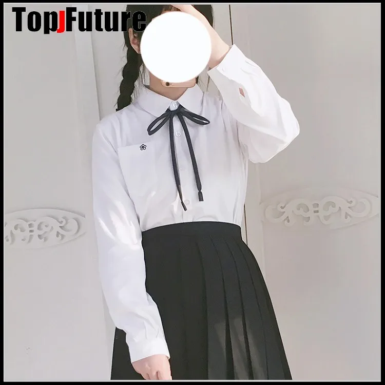 Girl's Japanese Summer High Waist BLACK Pleated Skirt set Women Dress For JK School Uniform Students Cloths cosplay suits