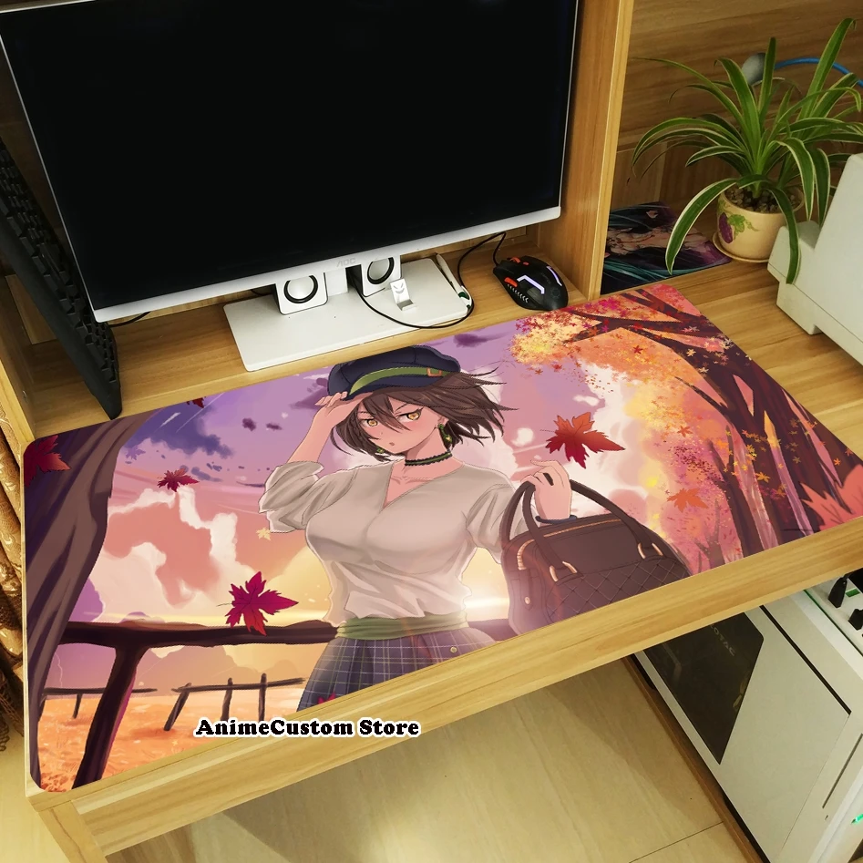 อะนิเมะ Azur Lane USS บัลติมอร์ขนาดใหญ่แผ่นรองเมาส์แล็ปท็อป Mice Mat โต๊ะ Keyboard Mat Anti-Slip Playmat otaku ของขวัญ