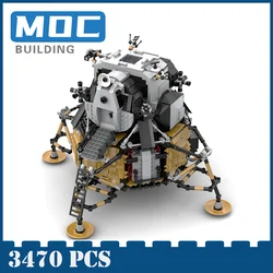 아폴로 11 달 항공 Moc 빌딩 블록, 우주선 모듈, 창의적 기술 벽돌, 우주 행성 모형 장난감, 크리스마스 선물