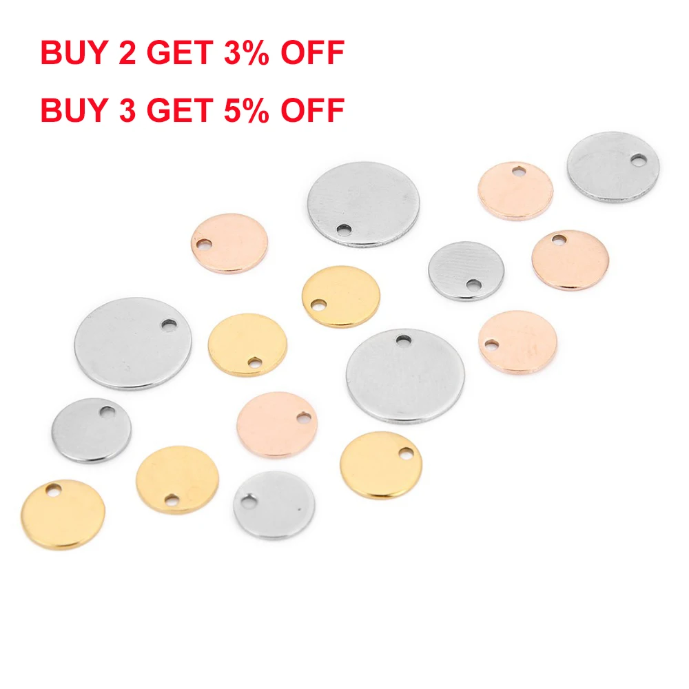 10-20pcs Stainless Steel Charms Pendant Round Stamping Blank Stamping Dog Tag Charms For Necklace DIY Jewelry Making Wholesale