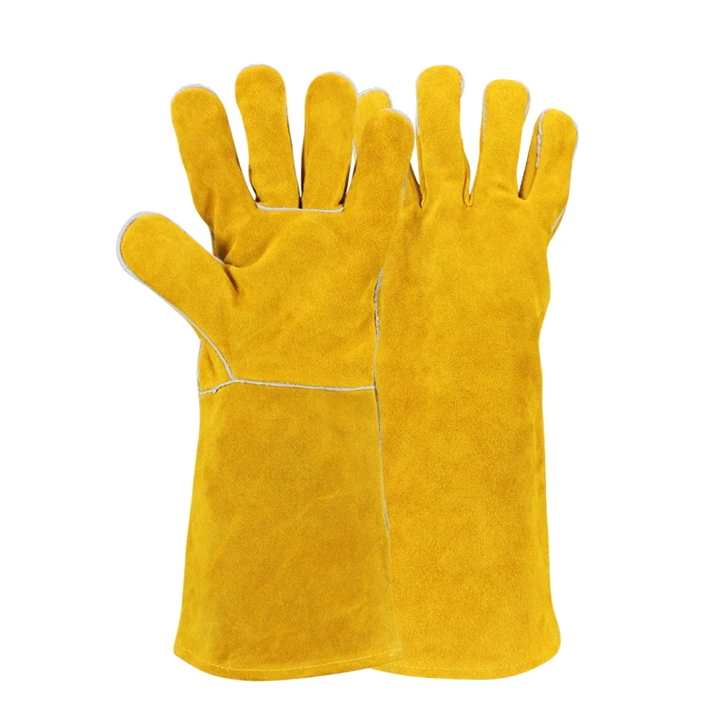 Guantes de soldadura largos y resistentes con doble palma