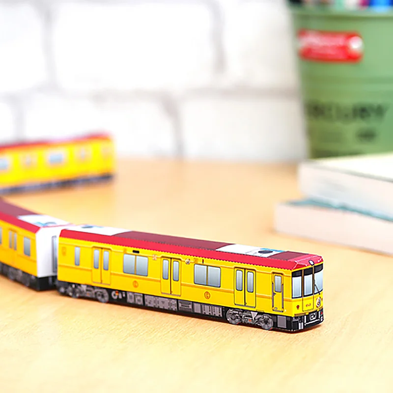 Train Tokyo Metro 1000 Series Mini Locomotives Origami Art Handmade 3D Paper Model Papercraft DIY Kids Adult Craft Toys ZX-050