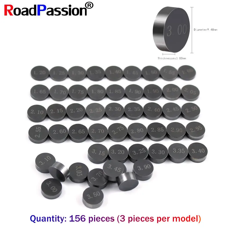 156pcs Motorbike Motor Engine Adjustable Valve Shim Diameter 9.48mm Kit For YAMAHA WR450F YFZ450R YFZ450X YP400 YZ400F YZ450F