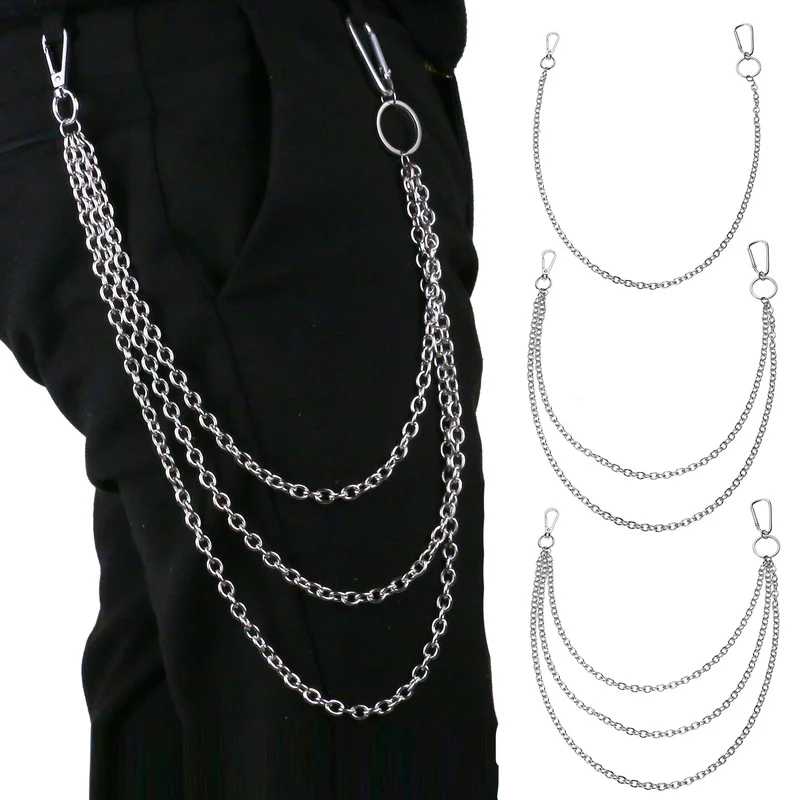 ステンレス鋼ズボンヒップスターキーチェーンパンクストリートビッグリング金属財布ベルトチェーンパンツキーホルダーヒップホップの宝石類のギフト