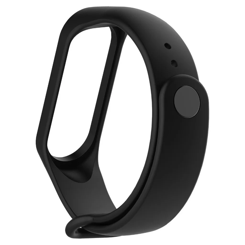 Xiaomi Mi Band 3および4用のシリコンブレスレット,Xiaomi Mi Band3およびMiBand4用の無地の黒の時計バンド