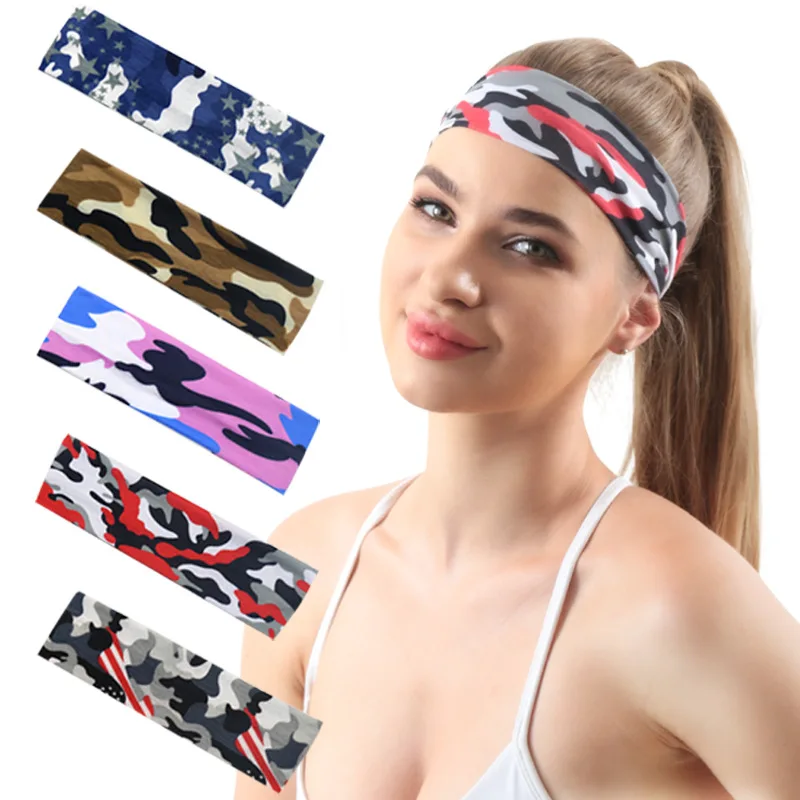 

New Popular Camouflage Elastic Sports Headband Yoga Hip-hop Headband Men and Women Running Fitness Antiperspirant Headband