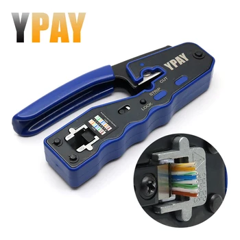 YPAY rj45 crimper netzwerk werkzeuge zangen cat5 cat6 8p rg rj 45 ethernet kabel Stripper drücken draht klemme zange clip rg45 lan