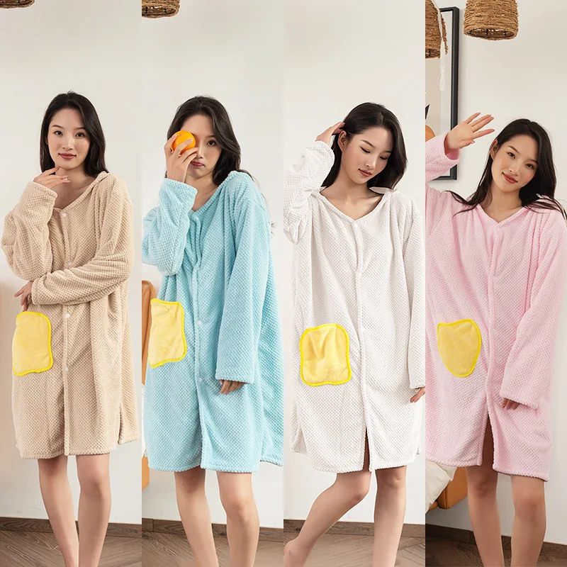 Wearable Microfiber Bathrobe Woman Shower Female Soft Bath Towel With Sleeves For Adults Bath Sauna Towels Bathroom