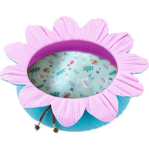 Pets Flower Shaped Cat Bed Turquoise/Pink Ø 50 Cm