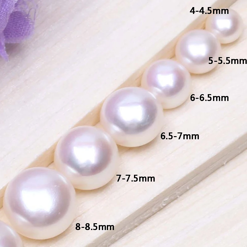 

2A 3A White Button Pearls Wholesale Price 2.5-14mm Natural Freshwater Pearl Loose Half Hole for Earrings Rings Making DIY