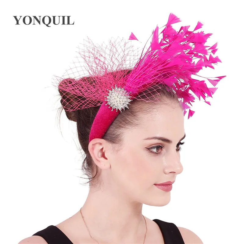 

Elegant Women Classic Wedding Headwear Ladies Nice Cockrail Hair Band Fascinators Accessories Mesh Headdress For Princess Ladies