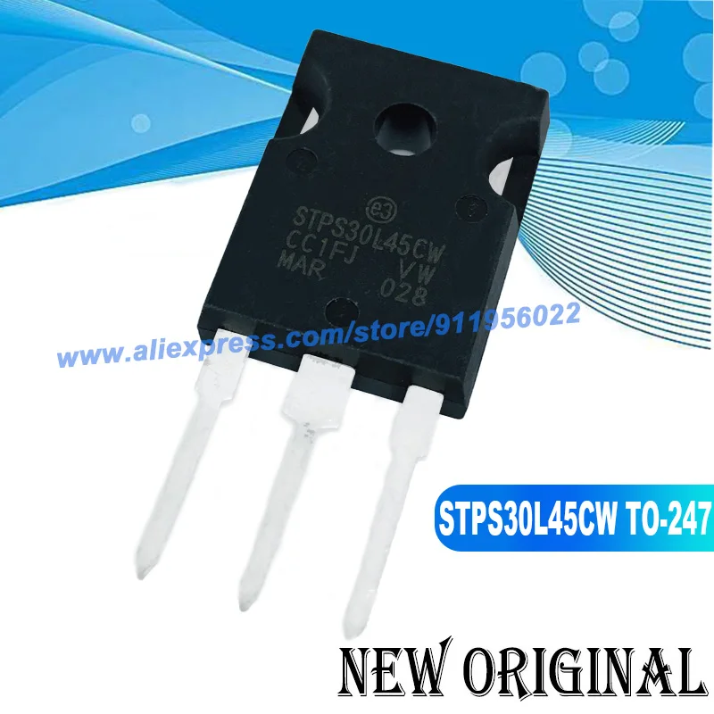 (5 Pieces) STPS30L45CW  TO-247 45V 30A / STPS61150CW 150V 60A / STPS80H100CY 100V 40A / STPS6045CW  45V 60A TO-247