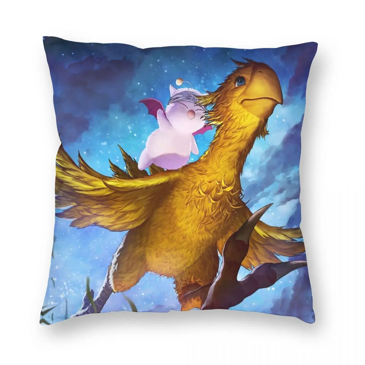 Final Fantasy Chocobo Mogry Pillowcase Polyester Linen Velvet Creative Zip Decorative Pillow Case Home Cushion Cover