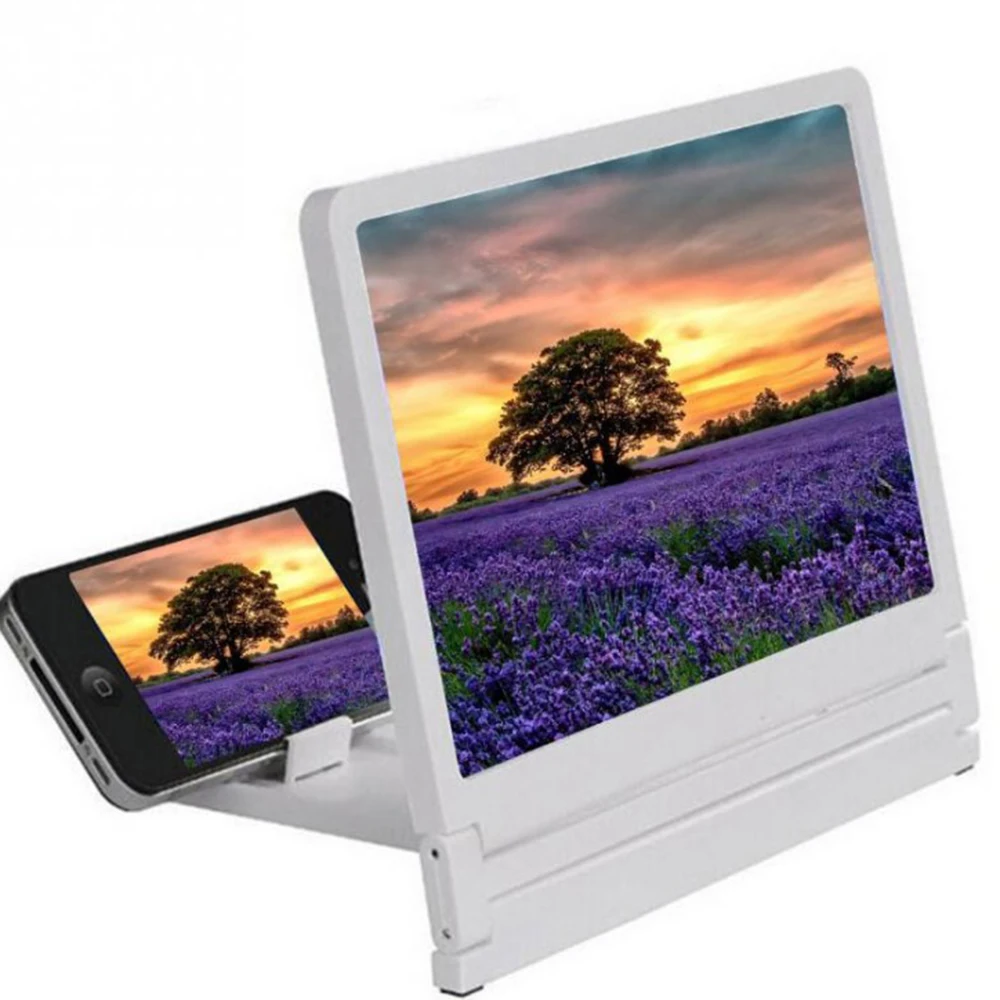 3D Mobile Phone Screen Magnifier Amplifying Stand Movie Portable Foldable Desktop Bracket Glass Smartphone Holder