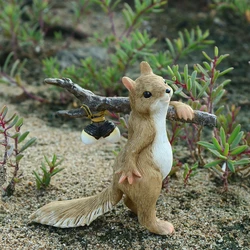 Everyday Collection Squirrel Animal Figurine  Miniatures Fairy Garden Ornaments Home Decoration Friends Gift Bonsai Decor