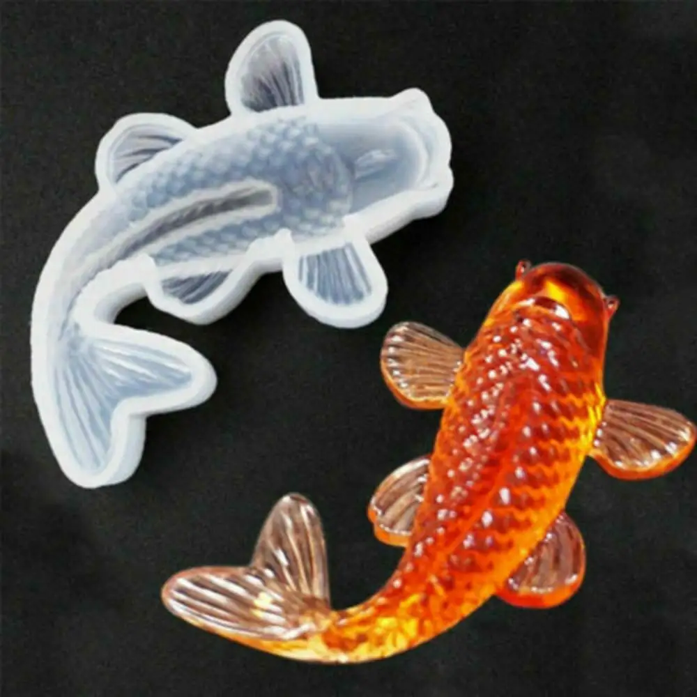 DIY Koi Fish Mold Silicone Chocolate Mold Fondant Cake Decorating Jewelry Resin Making Epoxy Casting Mould Craft Tool