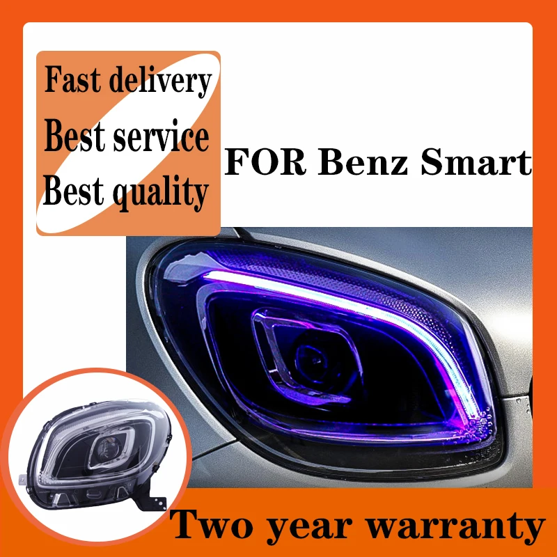 Car Styling Head Lamp for Smart Headlights 2015-2020 Smart  LED Headlight LED DRL Hid Bi Xenon Auto Accessories