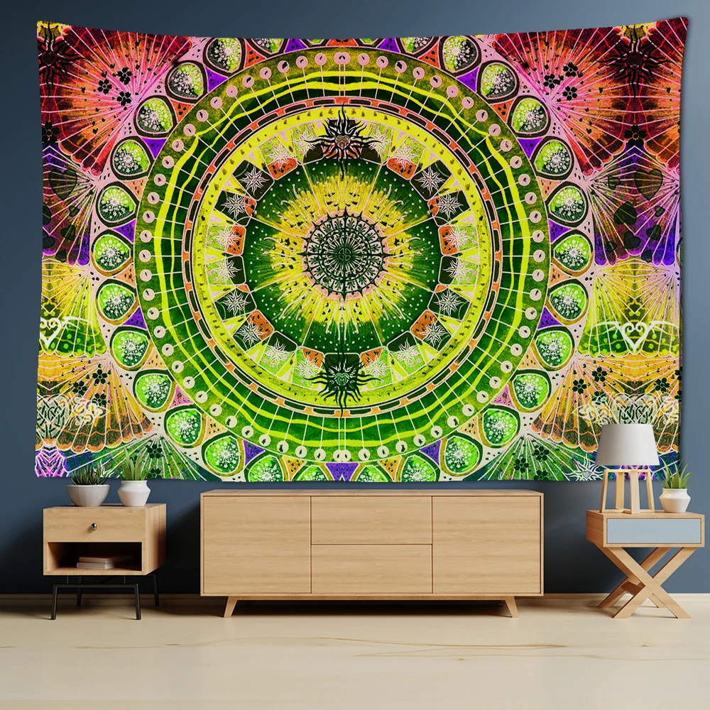 Indian Mandala Carpet Large Tapestry Wall Hanging Blanket Grey Boho Gobelin Decor Hippie Yoga Mat Travel Wall Tenture Tapestries