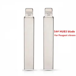 10pcs 54# HU83 Metal Uncut Blank Flip Remote Key Blade For Peugeot 407 Citroen for keydiy KD xhorse VVDI JMD