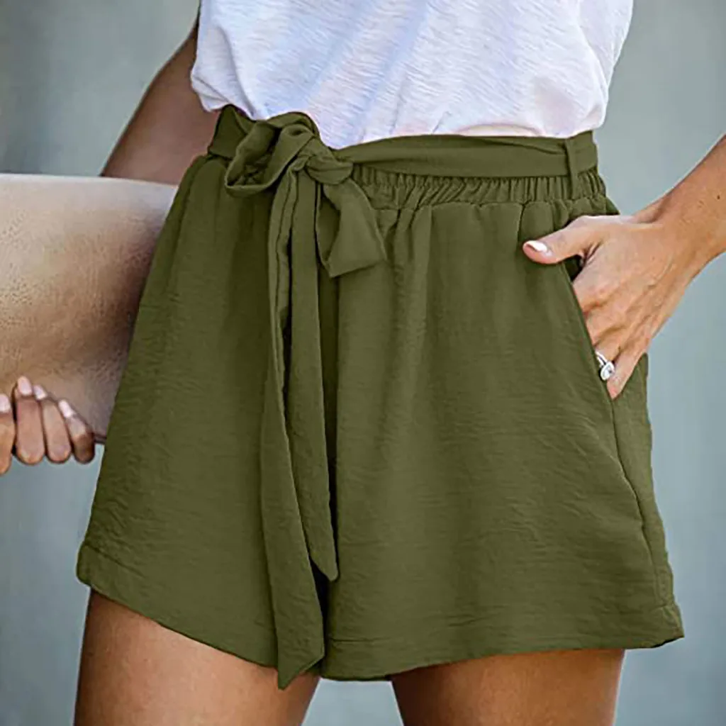 Short Pants Summer Cotton Linen Women Shorts New Fashion Female Wide Leg Trousers Casual Loose Plus Size Elastic Shorts