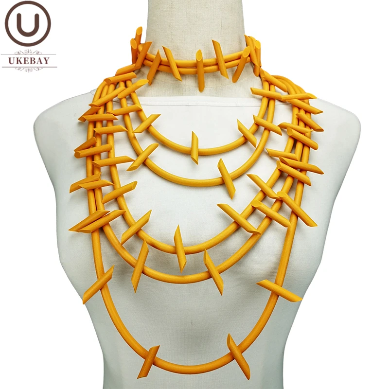 UKEBAY New Orange Pendant Necklaces Goth Jewelry Wedding Accessories For Women Fashion Sweater Chain Adjustable Choker Necklaces