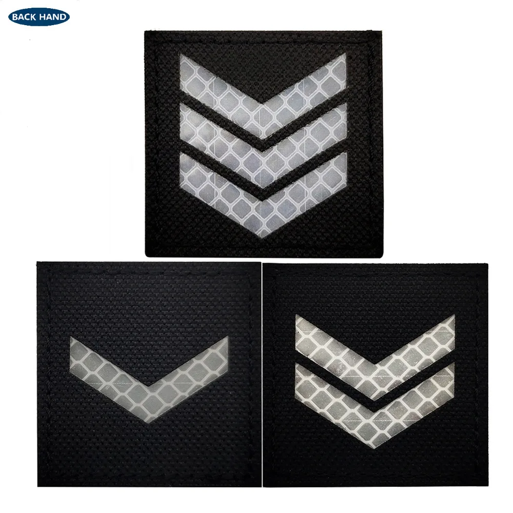 Chevrons Sergeant Stripes US Army Infrared Reflective IR Patches Military Uniform Rank Arms Shoulder Hook Tab Badges