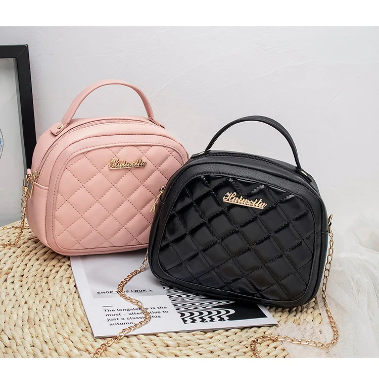 2021 Winter Luxury PU Fashion Handbags Wild Rhombus Women\'s Shoulder Bag Girls Messenger Bag Shell-shaped Messenger Bag Women