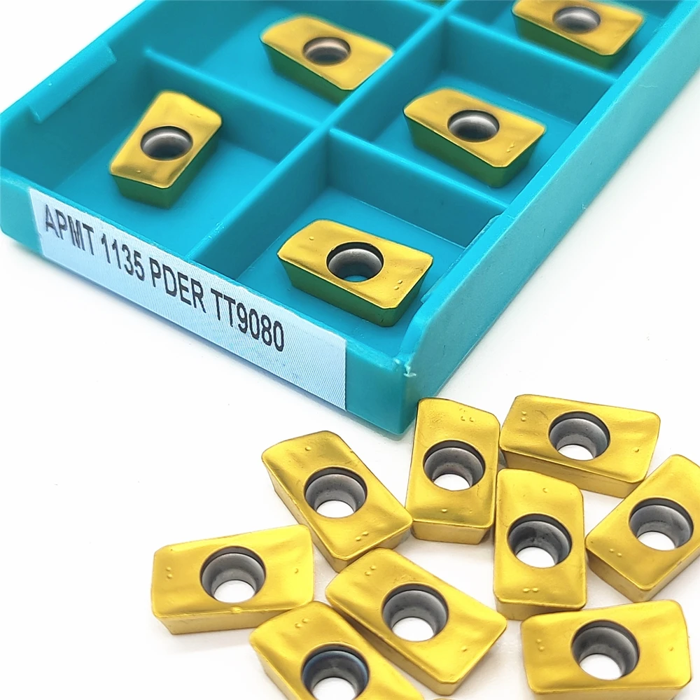 APMT1135 PDER-Herramienta de torneado de carburo TT9080, CNC, herramientas de torno de Metal APMT1135, inserto de torneado Indexable