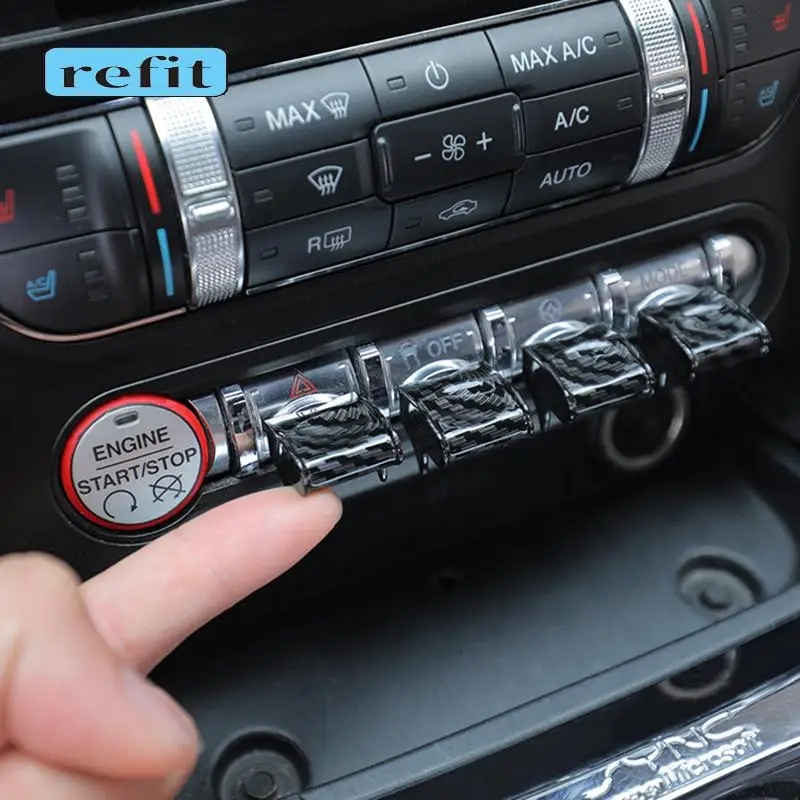 Car Central control panel button decoration cover For 15-20 Ford Mustang Car Interior modification