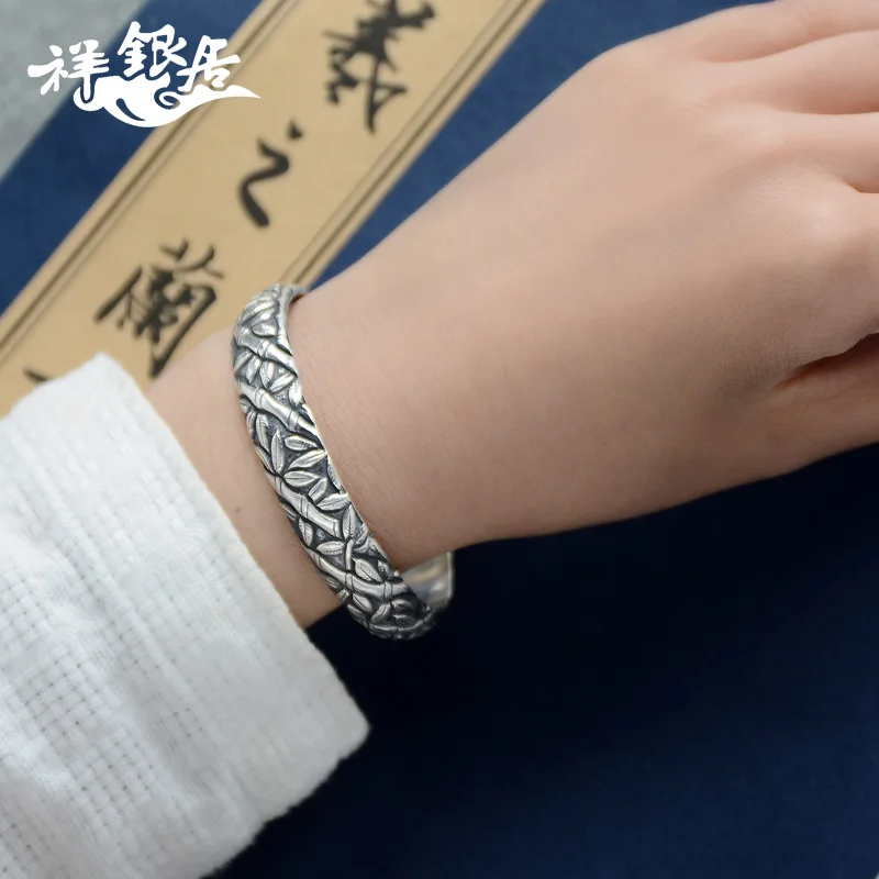 ★silver bamboo personality men and women with silver bracelet wind restoring ancient ways of bamboo silver bracelets