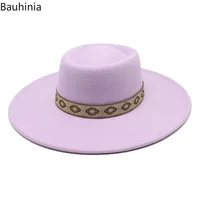 New Solid Color 9.5CM Wide Brim Bowler Wool Jazz Fedoras Hat Retro Men Trilby Cap Panama Formal Dress Hats Sombrero Hombre - Image 5