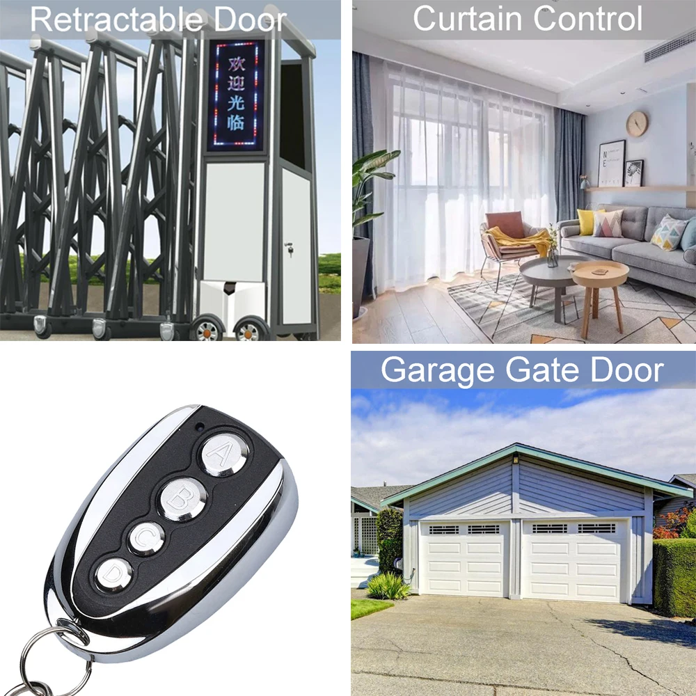 Universial 433MHZ Remote Control ABCD Key Copy Cloning 4 Channel Auto Car Garage Door Duplicator For Car Garage Door